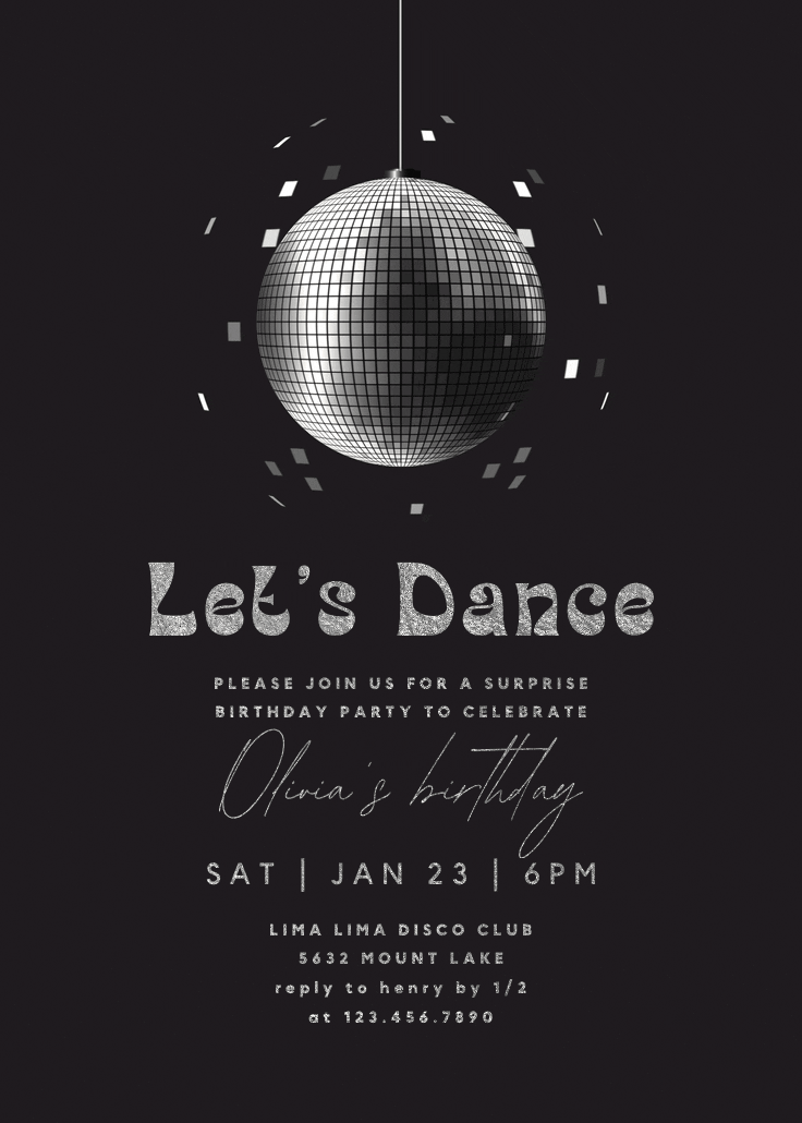 Disco ball - party invitation